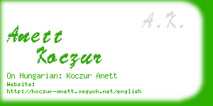 anett koczur business card